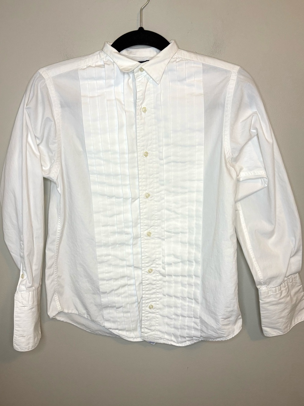Vintage Polo Ralph Lauren Boys 14 White Pleated Tuxedo Shirt Made USA